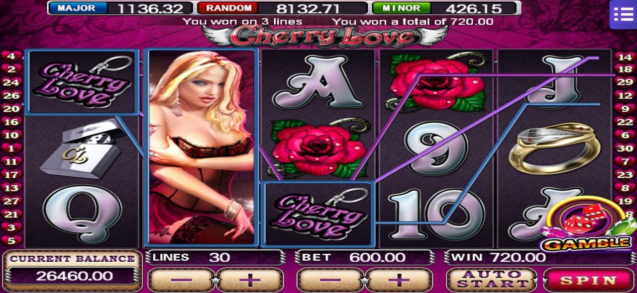 MEGA888 CHERRY LOVE Slot Game Interface