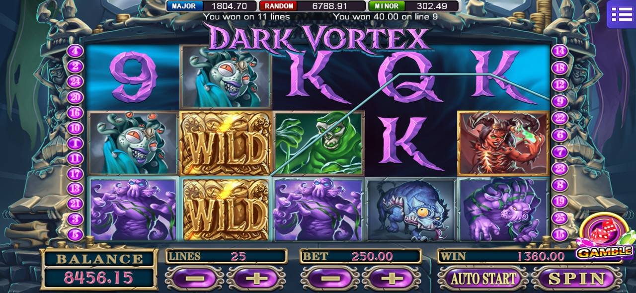 MEGA888 DARK VORTEX Slot Game Interface