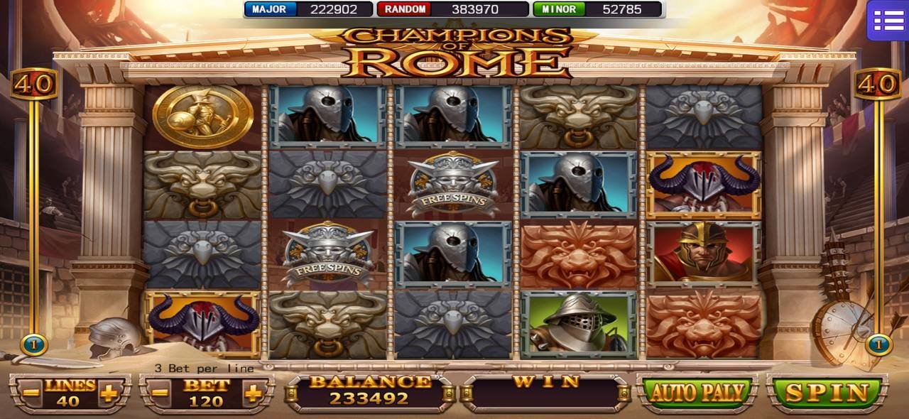 MEGA888 CHAMPIONS OF ROME Slot Game Interface