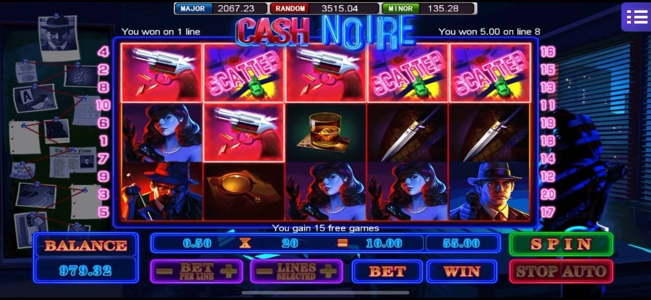 MEGA888 CASH NOIRE bonus round triggering sequence