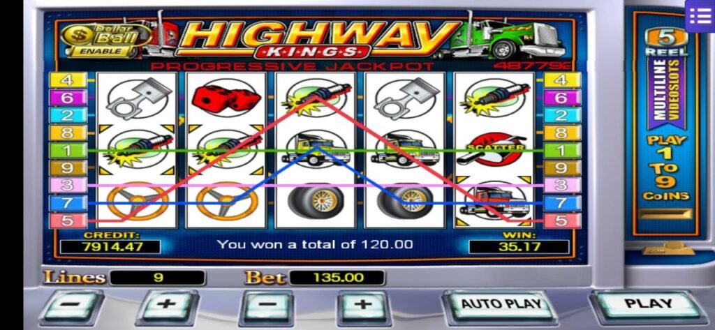 MEGA888 Highway Kings gameplay screenshot featuring high-speed racing and customizable cars