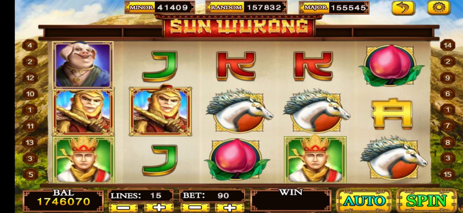 MEGA888 SUN WU KONG Game Interface