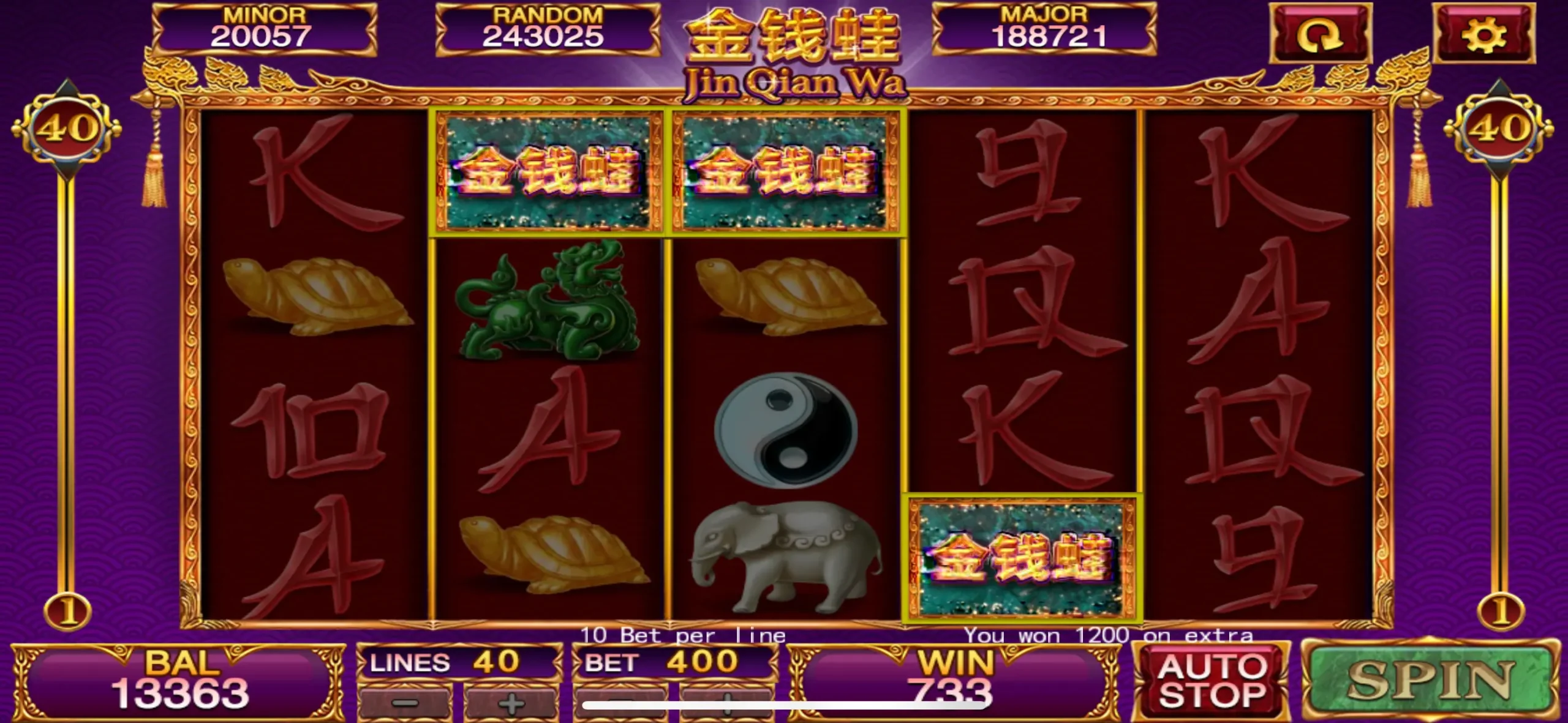 MEGA888 JIN QIAN WA Free Spins Bonus Round with Multipliers
