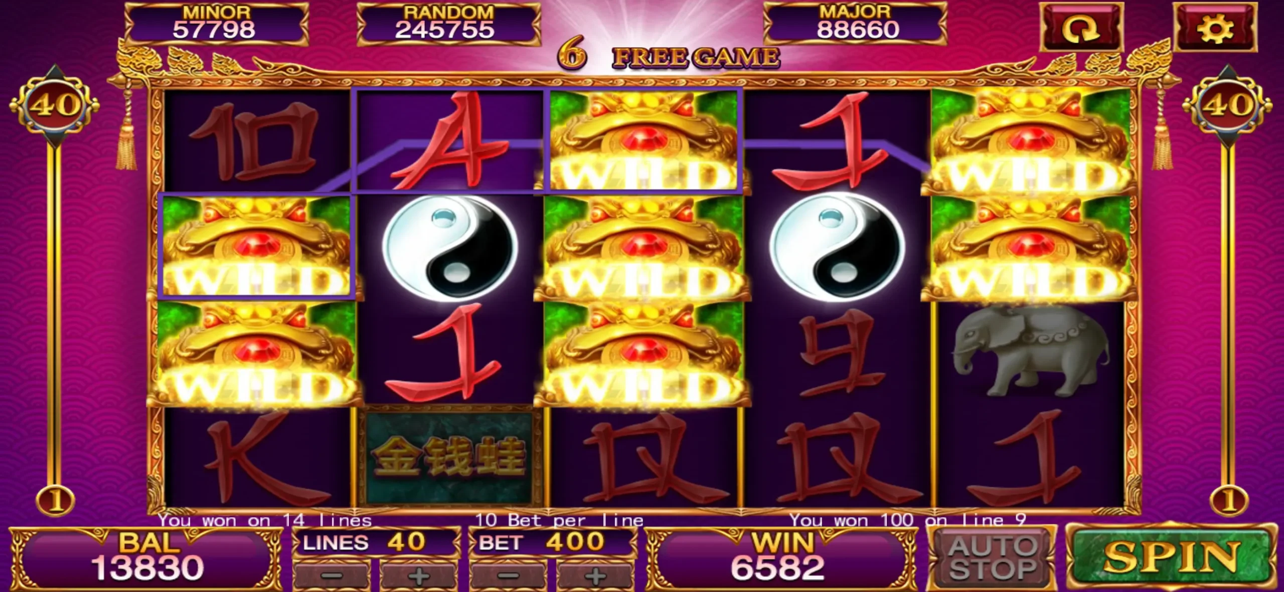 MEGA888 JIN QIAN WA Slot Game Interface with Bonus Features - 96.8% RTP