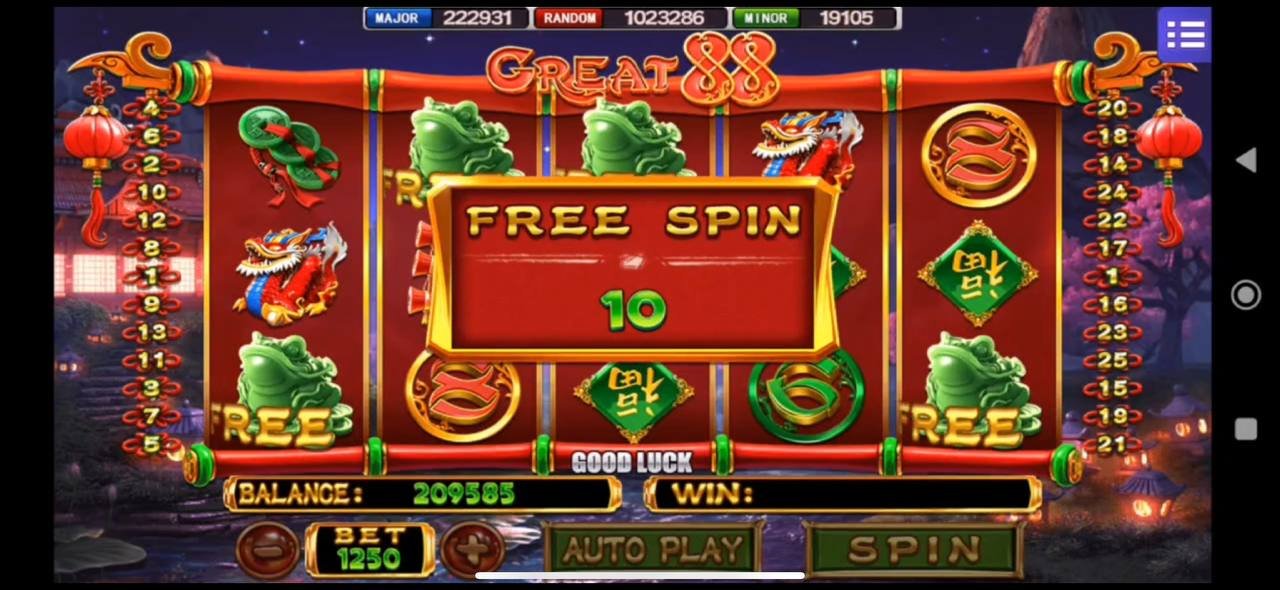 MEGA888 GREAT88 Slot Game Interface